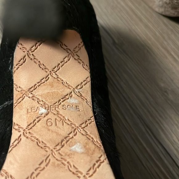 L.A.M.B Black Dyed Calf Hair Nikko Platform Heels Sz 6 - Picture 16 of 16